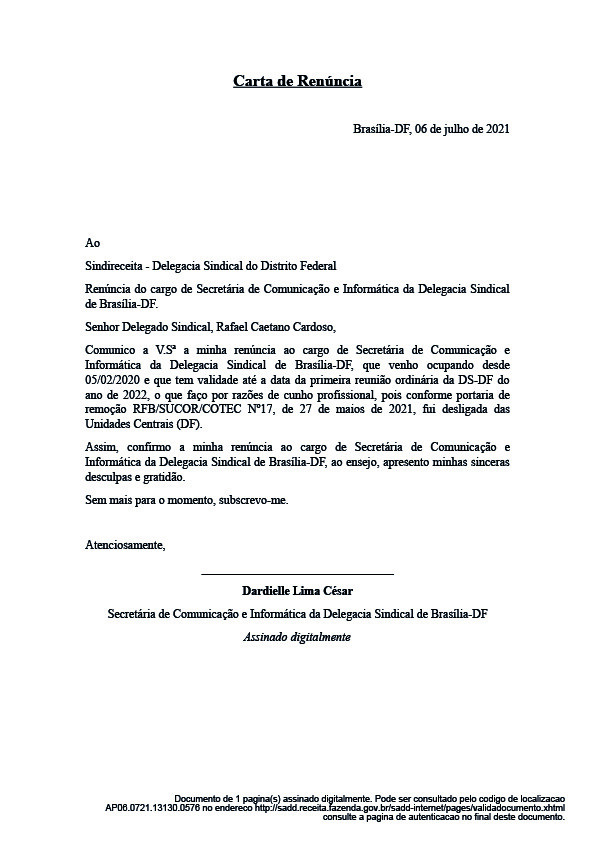 Carta de renuncia 1