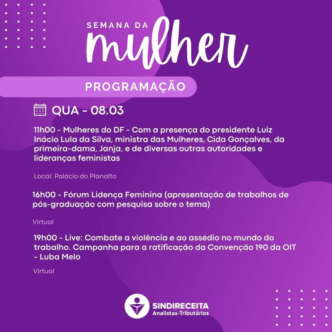 Semana da Mulher Calendário 2