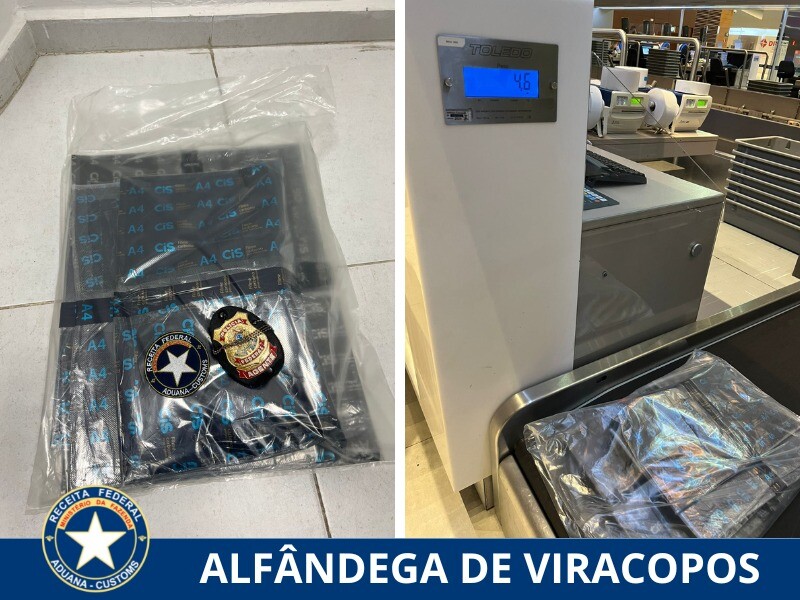 ALFViracopos apreende cerca de 46 kg de cocaína em mala de passageira de voo internacional