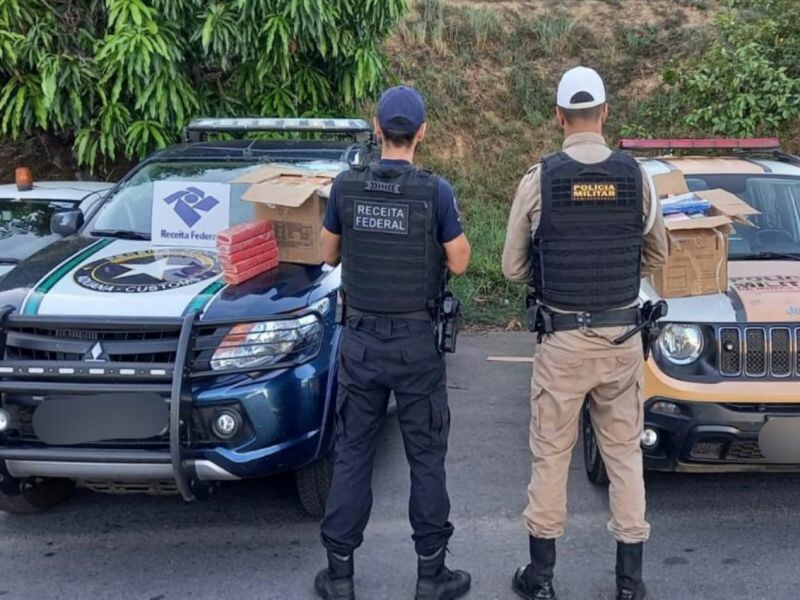 Ação conjunta da DRFMontes Claros Direp06 e Polícia Militar apreende drogas em ônibus na BR 135 em Montes Claros