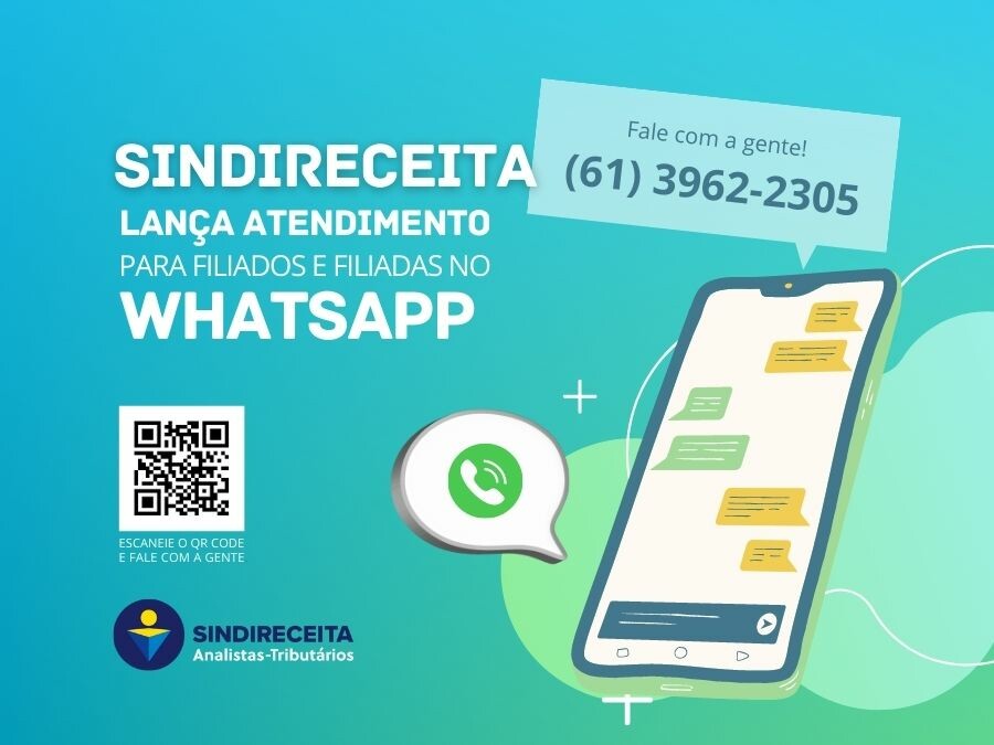 DTI lança atendimento por WhatsApp para filiados e filiadas do Sindireceita