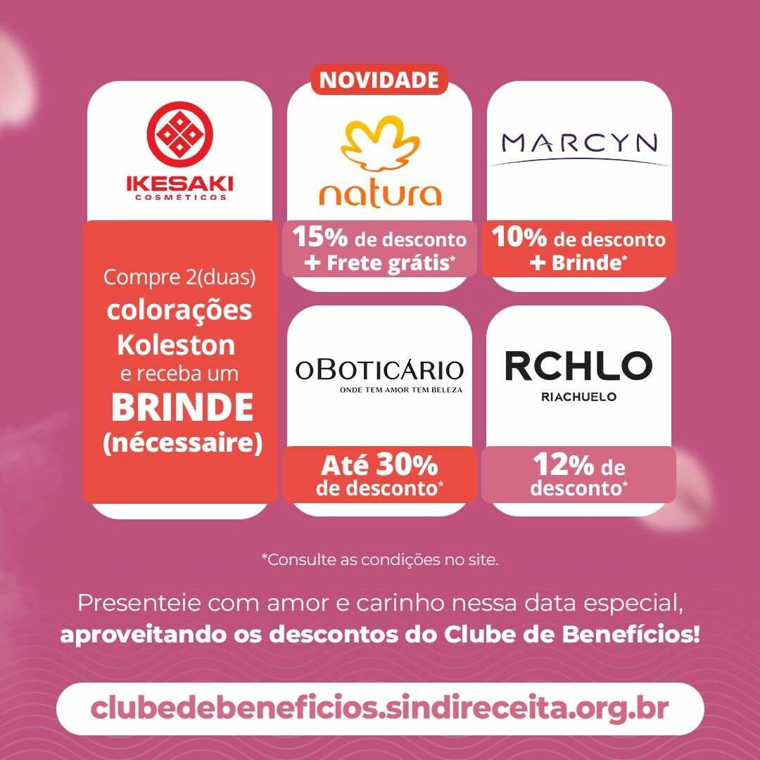 Dia das Mães com descontos no Clube de Benefícios do Sindireceita