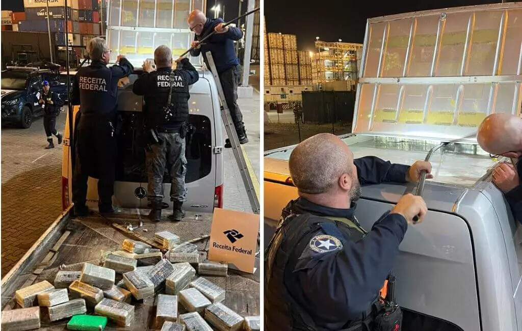 Analistas Tributários da Receita Federal do Brasil atuam na apreensão de 327kg de cocaína em van na BR 376 em ItapoáSC