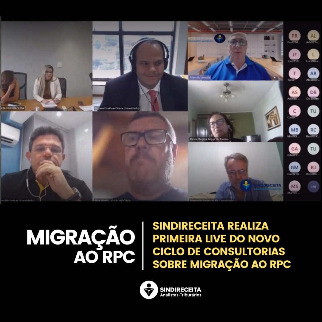 Sindireceita realiza primeira live do novo ciclo de consultorias sobre migração ao RPC