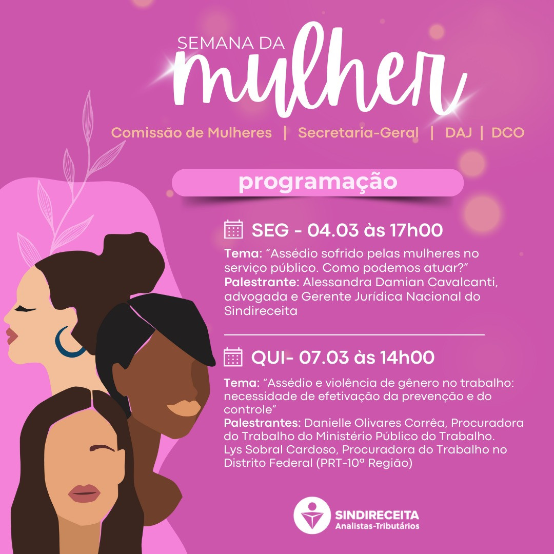 Sindireceita Semana da Mulher Programação 29.02 REDES 1