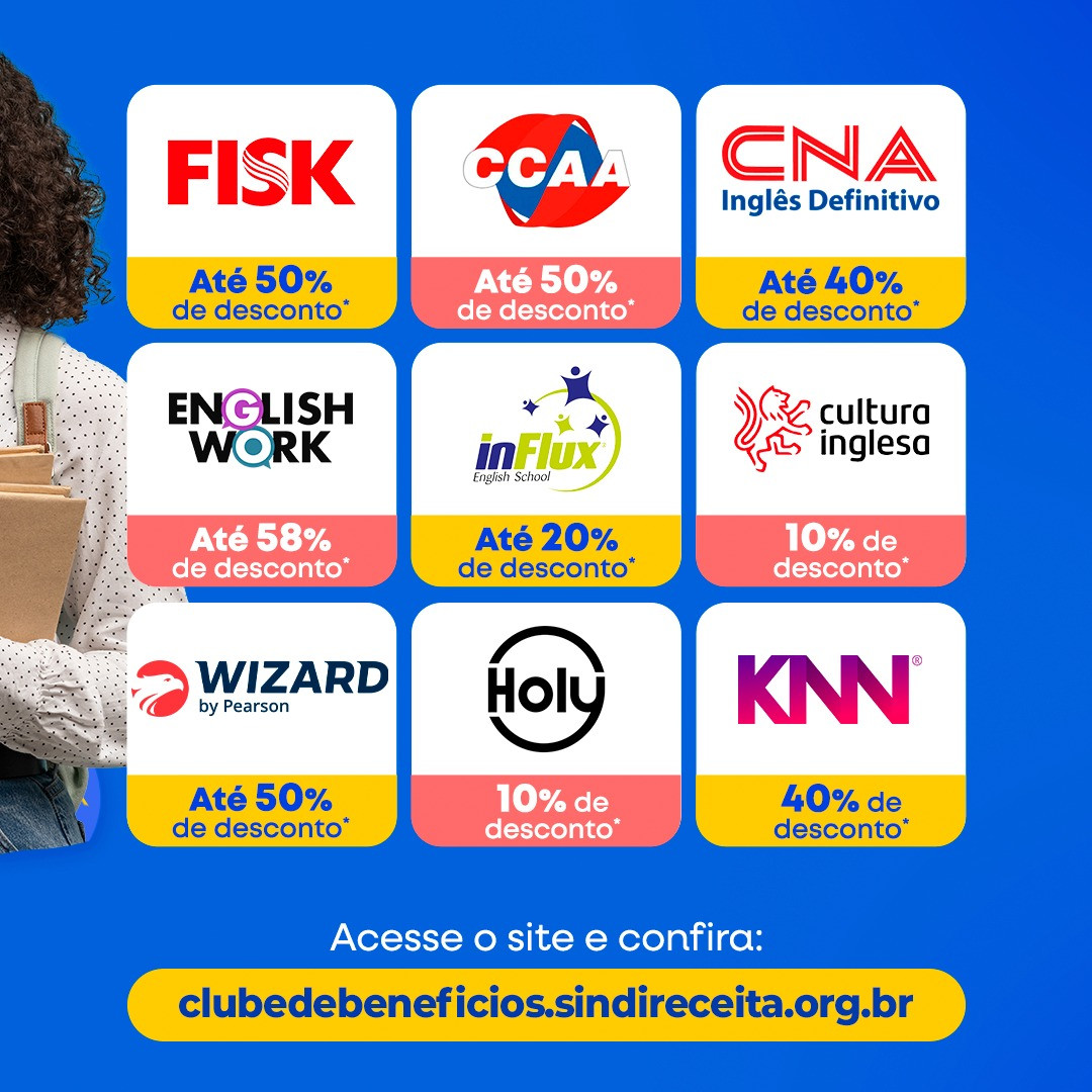 Clube de Benefícios do Sindireceita disponibiliza descontos de até 58 em escolas de idiomas12