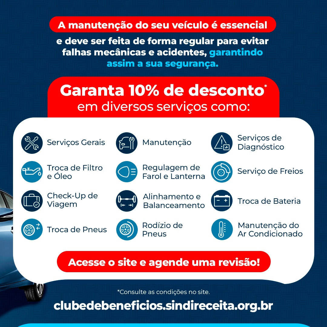 Clube de Benefícios do Sindireceita descontos de até 10 na Bosh Service 2
