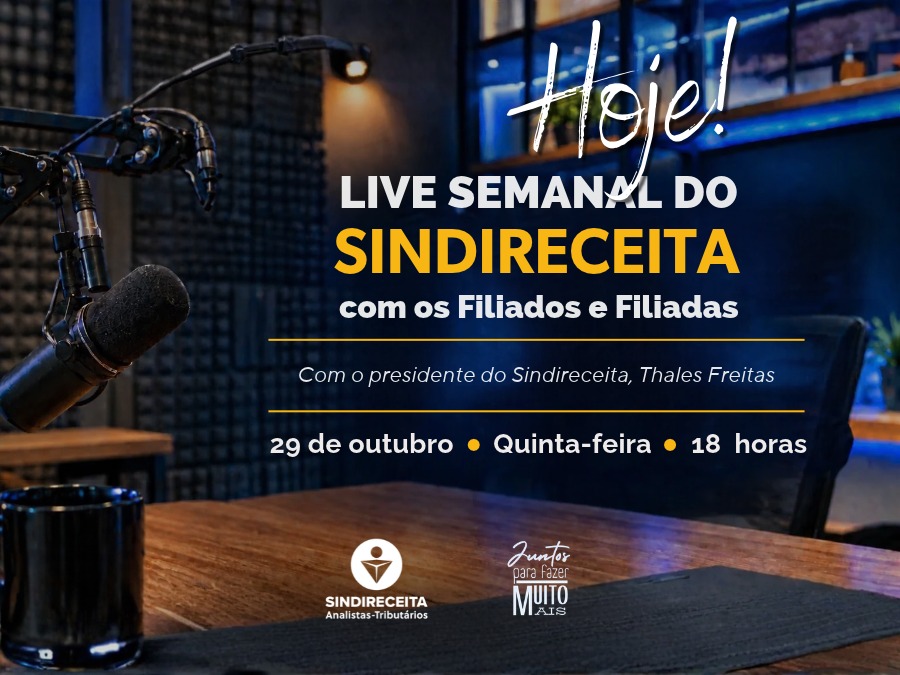 Image accompanying É HOJE! Não perca, às 18h, nossa Live Semanal, from Sindireceita