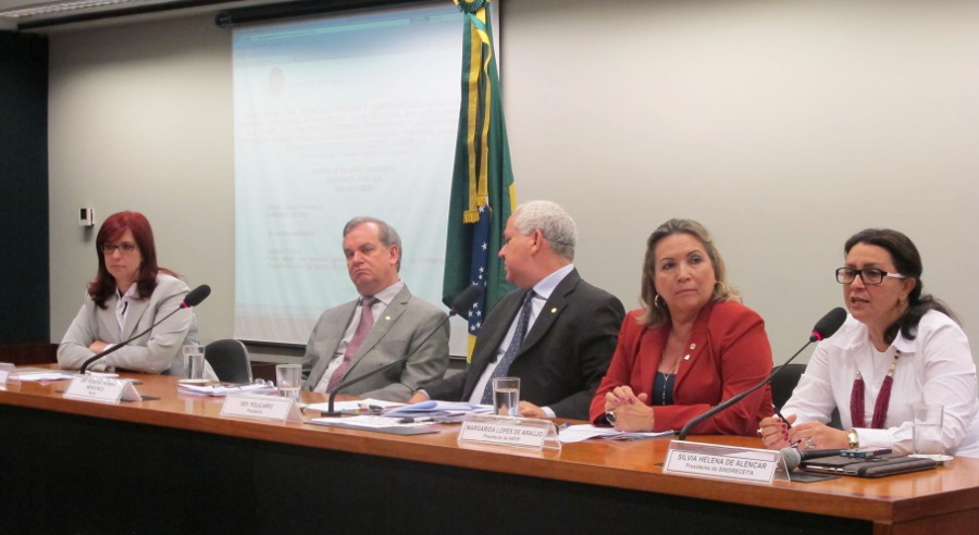 A presidenta do Sindireceita, Sílvia de Alencar, participou da mesa de abertura da Audiência Pública e destacou que a PEC 186 contempla a categoria dos Analistas-Tributários no texto original quando se refere as carreiras específicas e, portanto, conta com o apoio do Sindicato