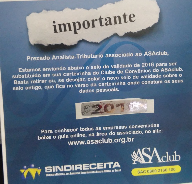 Novo selo de validade ASAclub